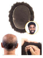 Mans Hair Toupee Afro Curl 9" 8x6" inches