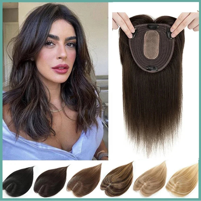 Introduction of 100% Human Silk Base Medium Length Women's Wig