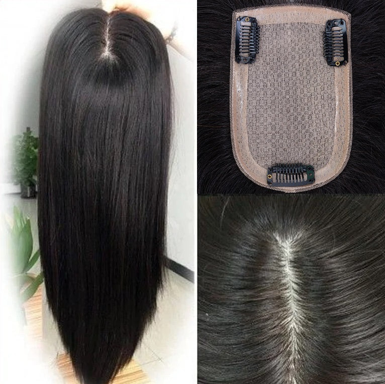 Natural Hair Wig for Women with Silk Base