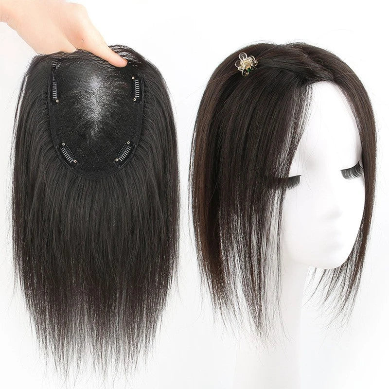 Handmade Breathable Human Hair Clip Ins for Women Natural Net