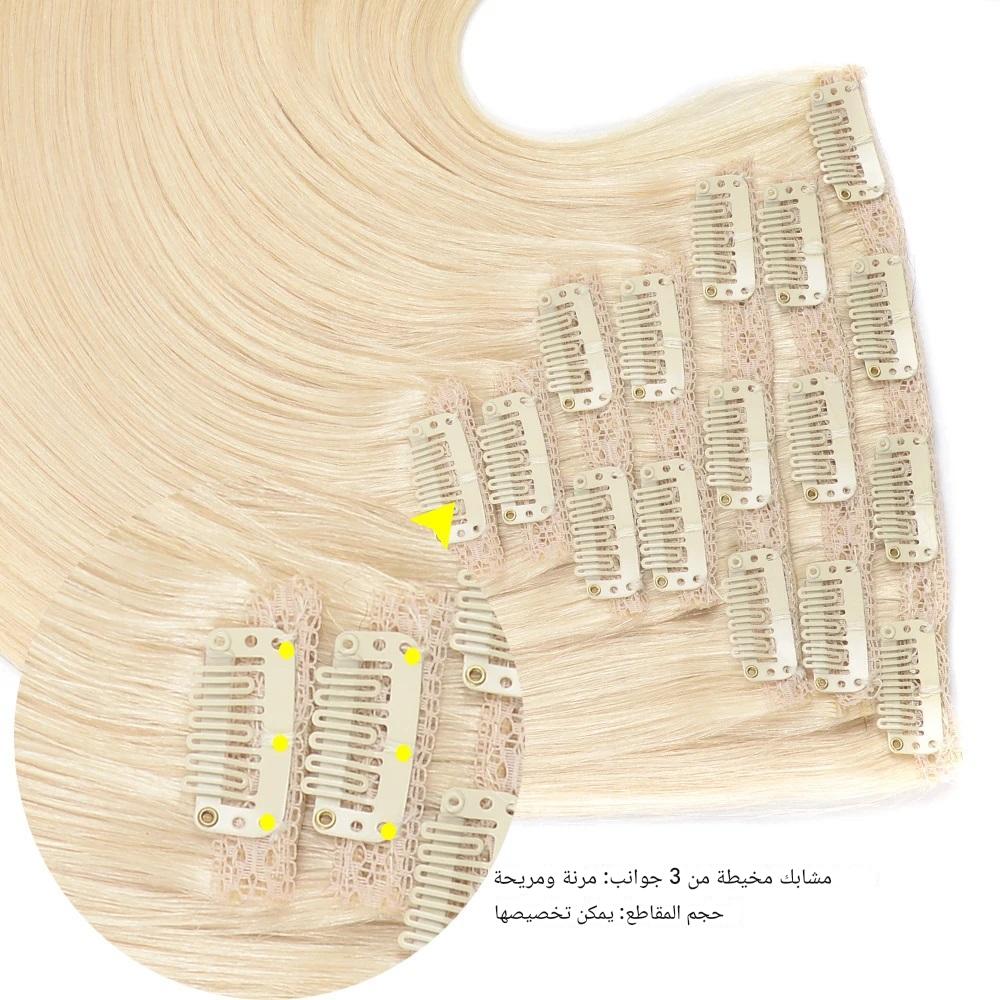 European Human Hair Extensions Straight Clip In Hair